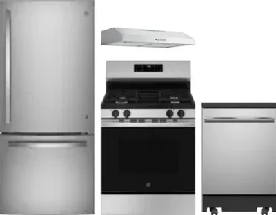 4 Piece Package Includes Refrigerator, Range, Hood And Dishwasher