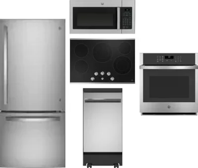5 Piece Package Includes Refrigerator, Cooktop, Wall Oven, Microwave And Dishwasher