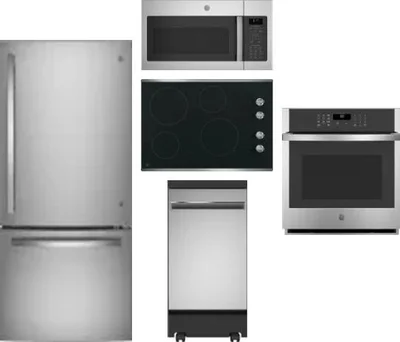 5 Piece Package Includes Refrigerator, Cooktop, Wall Oven, Microwave And Dishwasher