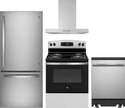 4 Piece Package Includes Refrigerator, Range, Hood And Dishwasher