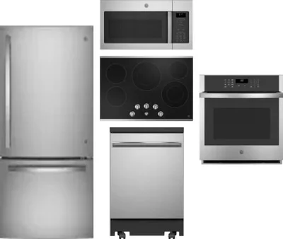 5 Piece Package Includes Refrigerator, Cooktop, Wall Oven, Microwave And Dishwasher