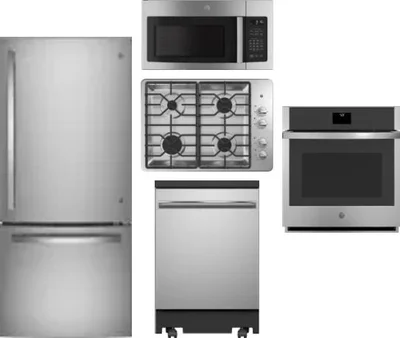 5 Piece Package Includes Refrigerator, Cooktop, Wall Oven, Microwave And Dishwasher