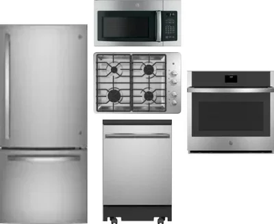 5 Piece Package Includes Refrigerator, Cooktop, Wall Oven, Microwave And Dishwasher