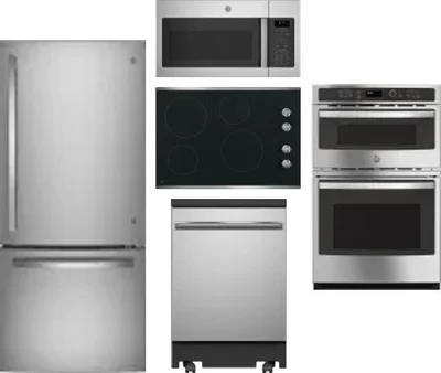 5 Piece Package Includes Refrigerator, Cooktop, Wall Oven, Microwave And Dishwasher