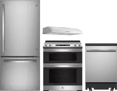 4 Piece Package Includes Refrigerator, Range, Hood And Dishwasher