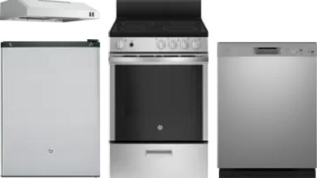 4 Piece Package Includes Refrigerator, Range, Hood And Dishwasher