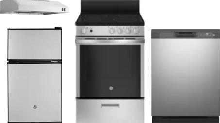 4 Piece Package Includes Refrigerator, Range, Hood And Dishwasher
