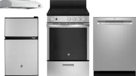 4 Piece Package Includes Refrigerator, Range, Hood And Dishwasher