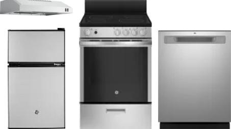 4 Piece Package Includes Refrigerator, Range, Hood And Dishwasher