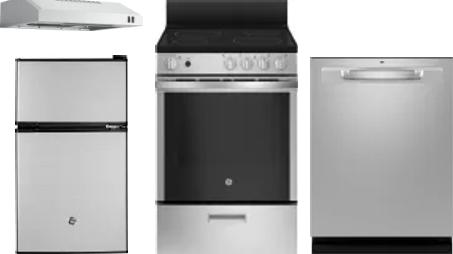 4 Piece Package Includes Refrigerator, Range, Hood And Dishwasher