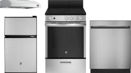 4 Piece Package Includes Refrigerator, Range, Hood And Dishwasher