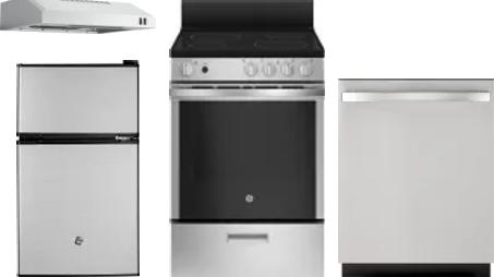 4 Piece Package Includes Refrigerator, Range, Hood And Dishwasher