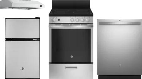 4 Piece Package Includes Refrigerator, Range, Hood And Dishwasher