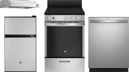 4 Piece Package Includes Refrigerator, Range, Hood And Dishwasher
