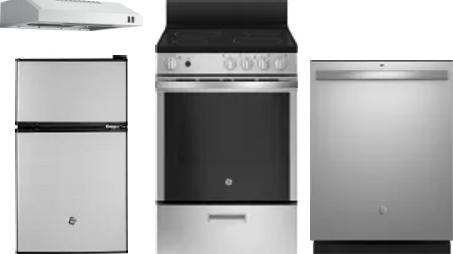 4 Piece Package Includes Refrigerator, Range, Hood And Dishwasher