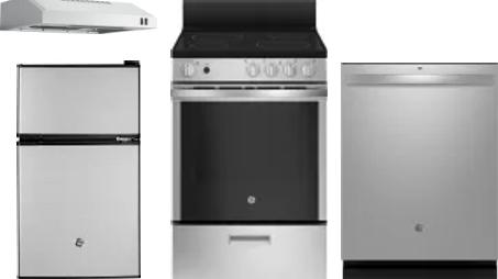 4 Piece Package Includes Refrigerator, Range, Hood And Dishwasher