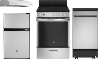 4 Piece Package Includes Refrigerator, Range, Hood And Dishwasher