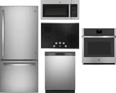 5 Piece Package Includes Refrigerator, Cooktop, Wall Oven, Microwave And Dishwasher