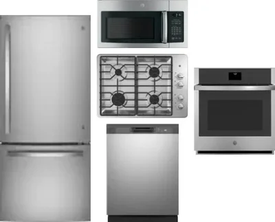 5 Piece Package Includes Refrigerator, Cooktop, Wall Oven, Microwave And Dishwasher