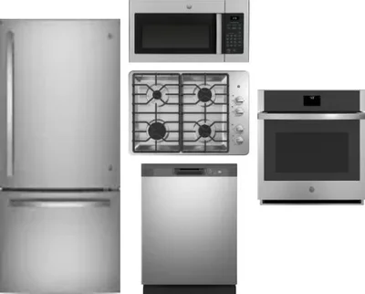 5 Piece Package Includes Refrigerator, Cooktop, Wall Oven, Microwave And Dishwasher