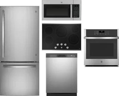 5 Piece Package Includes Refrigerator, Cooktop, Wall Oven, Microwave And Dishwasher