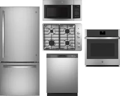 5 Piece Package Includes Refrigerator, Cooktop, Wall Oven, Microwave And Dishwasher