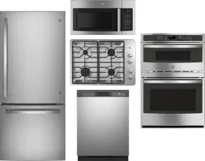 5 Piece Package Includes Refrigerator, Cooktop, Wall Oven, Microwave And Dishwasher