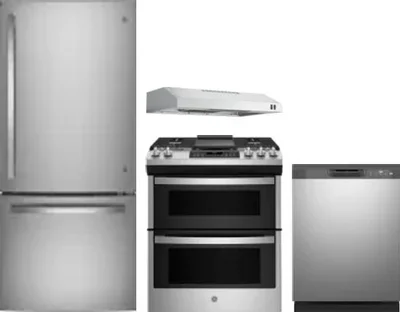 4 Piece Package Includes Refrigerator, Range, Hood And Dishwasher