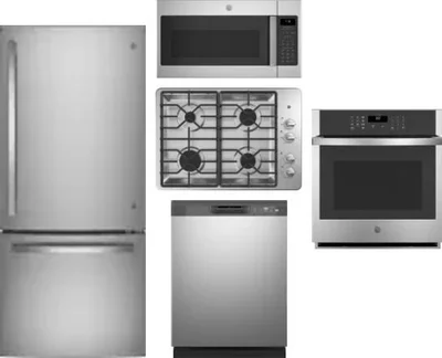 5 Piece Package Includes Refrigerator, Cooktop, Wall Oven, Microwave And Dishwasher