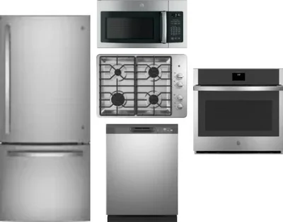 5 Piece Package Includes Refrigerator, Cooktop, Wall Oven, Microwave And Dishwasher
