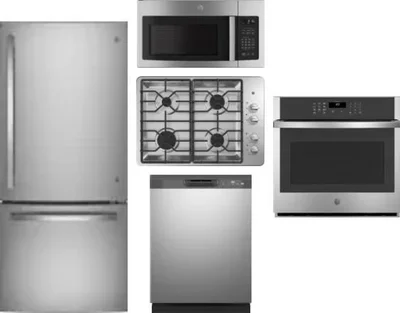5 Piece Package Includes Refrigerator, Cooktop, Wall Oven, Microwave And Dishwasher