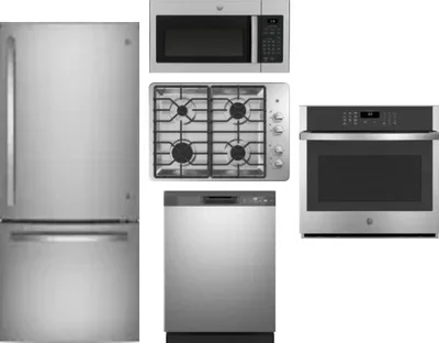 5 Piece Package Includes Refrigerator, Cooktop, Wall Oven, Microwave And Dishwasher