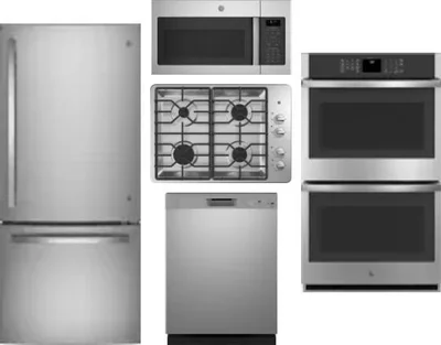 5 Piece Package Includes Refrigerator, Cooktop, Wall Oven, Microwave And Dishwasher