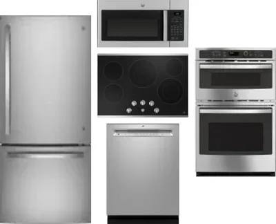 5 Piece Package Includes Refrigerator, Cooktop, Wall Oven, Microwave And Dishwasher