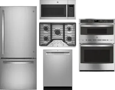 5 Piece Package Includes Refrigerator, Cooktop, Wall Oven, Microwave And Dishwasher