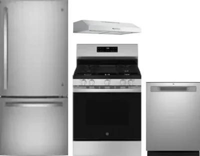 4 Piece Package Includes Refrigerator, Range, Hood And Dishwasher