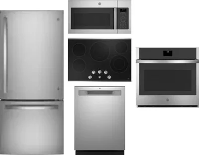 5 Piece Package Includes Refrigerator, Cooktop, Wall Oven, Microwave And Dishwasher