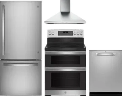 4 Piece Package Includes Refrigerator, Range, Hood And Dishwasher