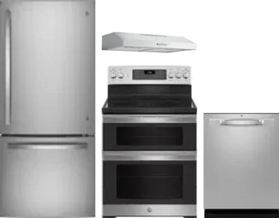 4 Piece Package Includes Refrigerator, Range, Hood And Dishwasher