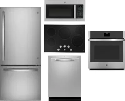 5 Piece Package Includes Refrigerator, Cooktop, Wall Oven, Microwave And Dishwasher