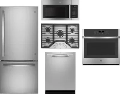 5 Piece Package Includes Refrigerator, Cooktop, Wall Oven, Microwave And Dishwasher