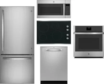 5 Piece Package Includes Refrigerator, Cooktop, Wall Oven, Microwave And Dishwasher
