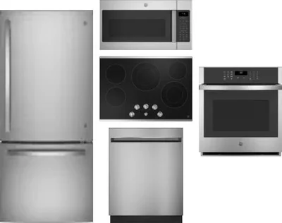 5 Piece Package Includes Refrigerator, Cooktop, Wall Oven, Microwave And Dishwasher