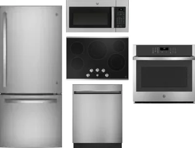 5 Piece Package Includes Refrigerator, Cooktop, Wall Oven, Microwave And Dishwasher