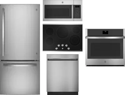 5 Piece Package Includes Refrigerator, Cooktop, Wall Oven, Microwave And Dishwasher