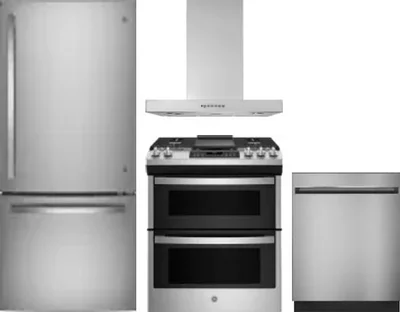 4 Piece Package Includes Refrigerator, Range, Hood And Dishwasher