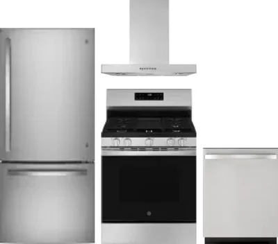 4 Piece Package Includes Refrigerator, Range, Hood And Dishwasher