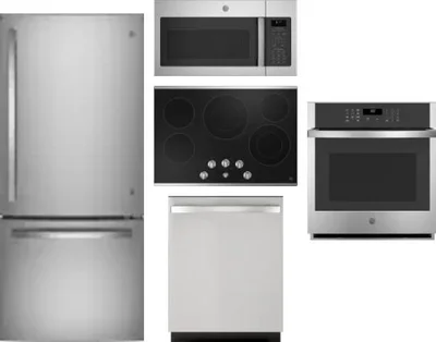 5 Piece Package Includes Refrigerator, Cooktop, Wall Oven, Microwave And Dishwasher