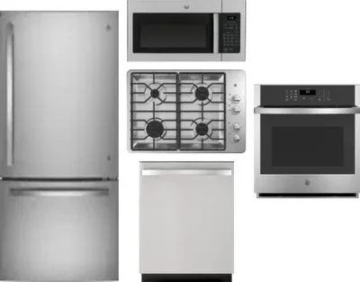5 Piece Package Includes Refrigerator, Cooktop, Wall Oven, Microwave And Dishwasher