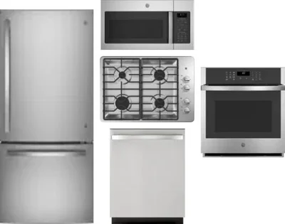 5 Piece Package Includes Refrigerator, Cooktop, Wall Oven, Microwave And Dishwasher